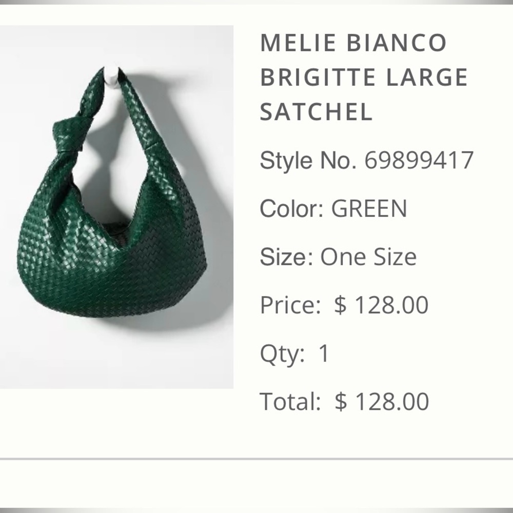 Melie Bianco Brigitte Large Satchel in Forest Green from Anthropologie